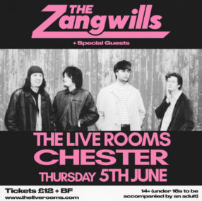 The Zangwills show poster showing them standing together at The Deaf Institute